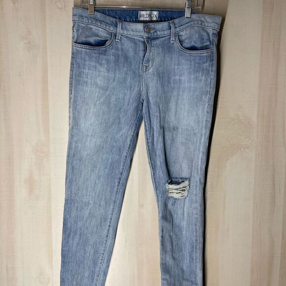 Wildfox Carmen low rise skinny distressed jeans, size 33 - Picture 2 of 14